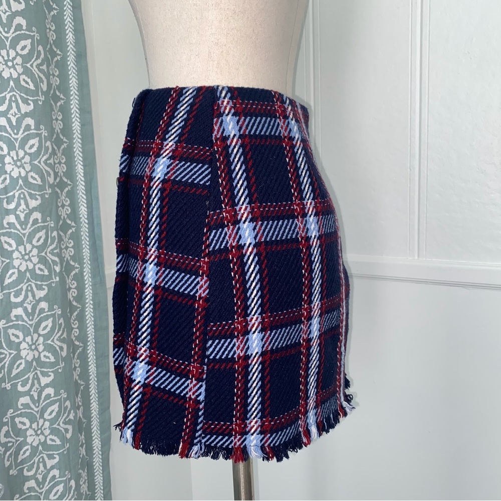 Forever 21 blue plaid skirt small preppy - Picture 6 of 8